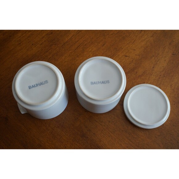 White Bauhaus Trend Pacific Coffee Tea Creamer & Sugar Set Isamu Kenmochi Vtg - Picture 8 of 11